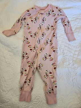 Hanna Andersson Disney Minnie Mouse Pink Floral Print Pajamas 6-12 mos.